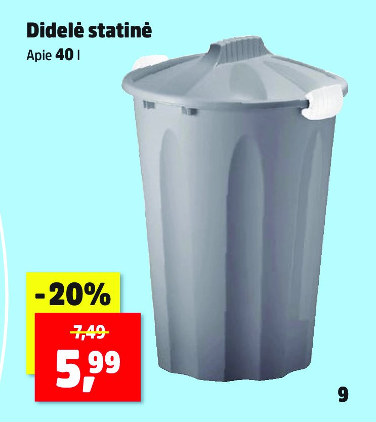 Didelė statinė, 40 l