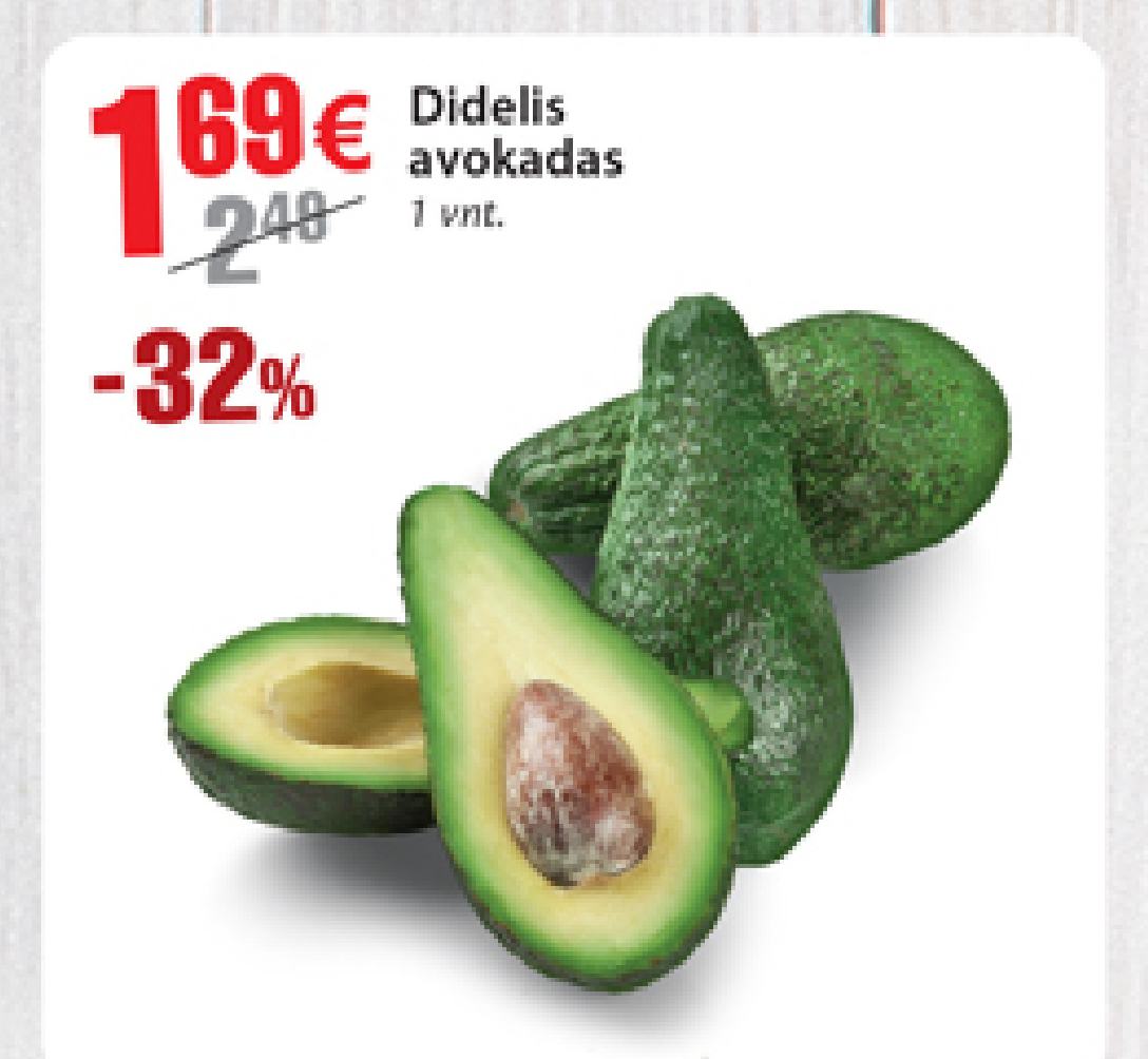 Didelis avokadas, 1 vnt