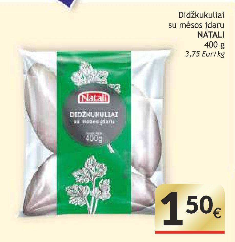 Didžkukulių su mėsos įdaru NATALI, 400 g