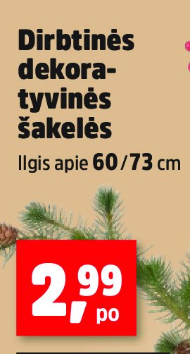 Dirbtinės dekoratyvinės šakelės, 73 cm