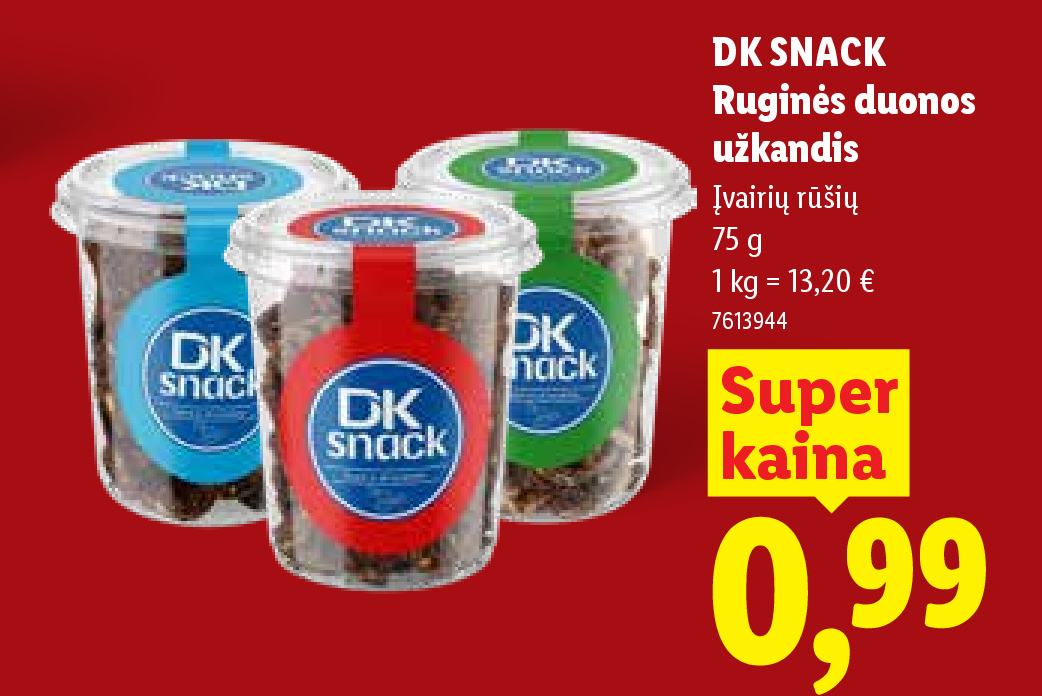 DK SNACK Ruginės duonos užkandis, 75 g