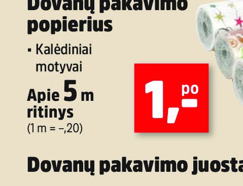 Dovanų pakavimo popierius, 5 m