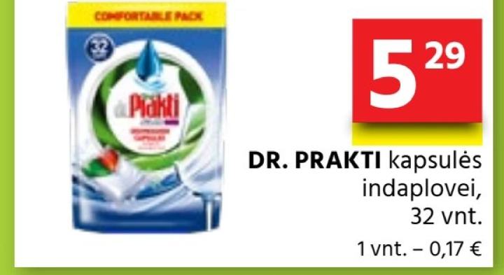 DR. PRAKTI kapsulės indaplovei, 32 vnt