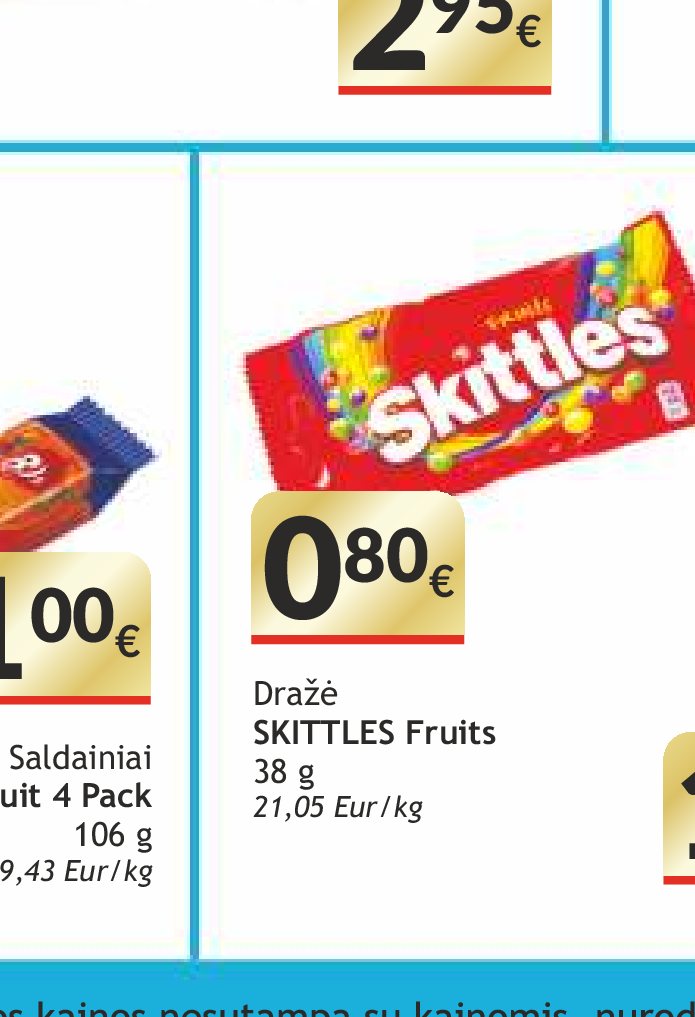 Dražė SKITTLES Fruits, 38 g