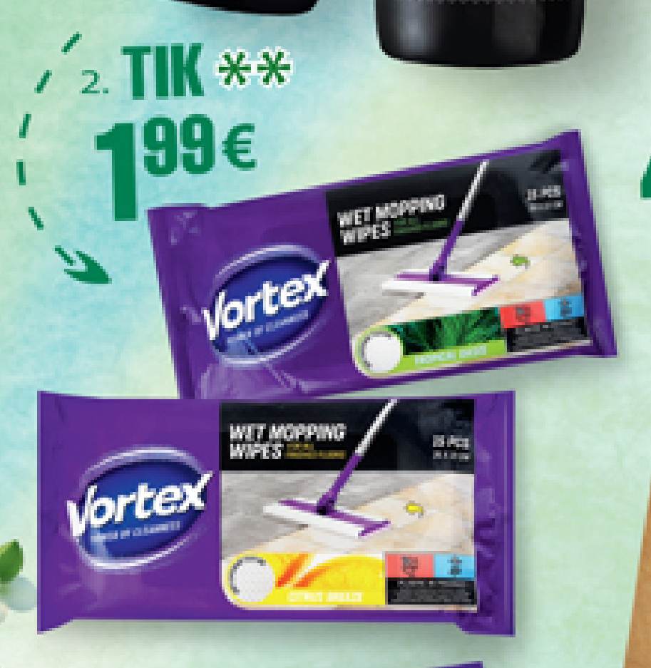 Drėgnos šluostės VORTEX, 1 pak.