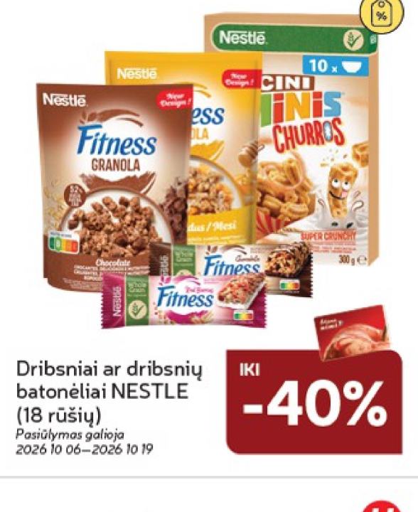 Dribsniai ar dribsnių batonėliai NESTLE