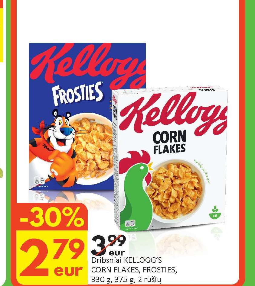 Dribsniai KELLOGG'S CORN FLAKES, FROSTIES, 330 g