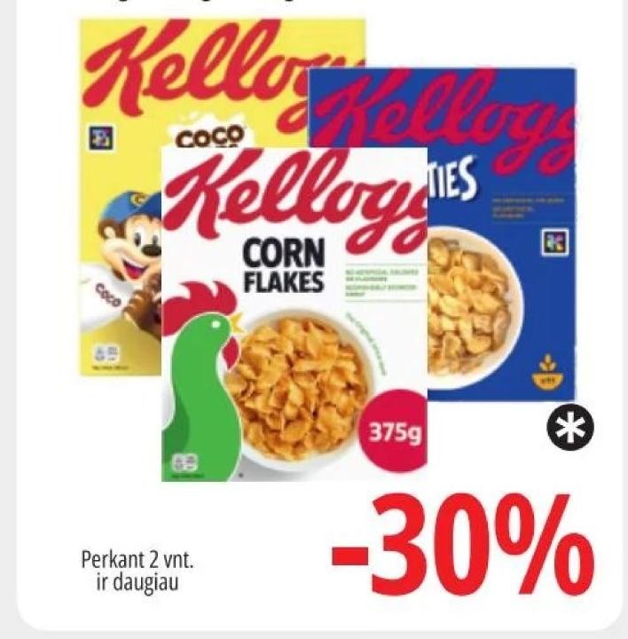 Dribsniai KELLOGG'S Corn Flakes / Frosties / Coco Pops / Tresor Choco Nut / Tresor Milk Choco, 250 g