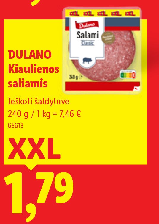 DULANO Kiaulienos saliamis, 240 g