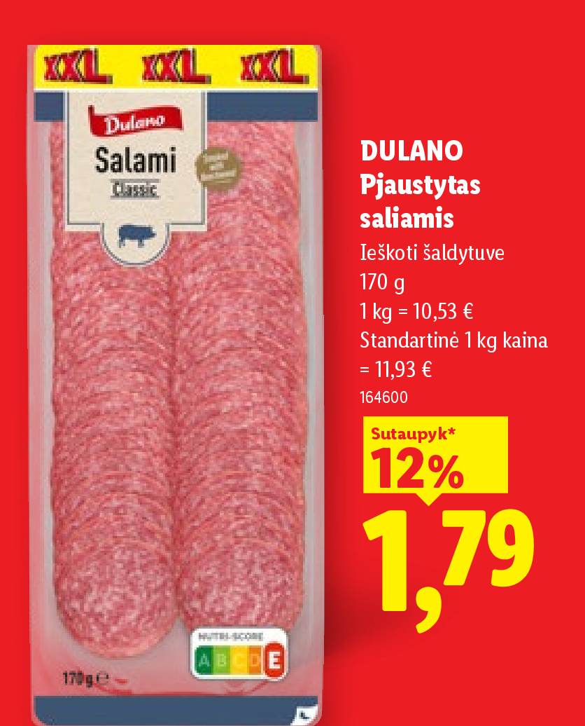 DULANO Pjaustytas saliamis, 170 g