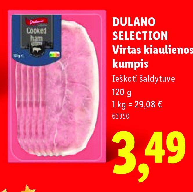 DULANO SELECTION Virtas kiaulienos kumpis, 120 g