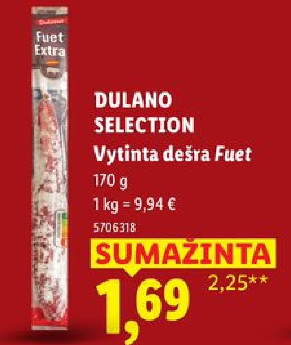DULANO SELECTION Vytinta dešra Fuet, 170 g