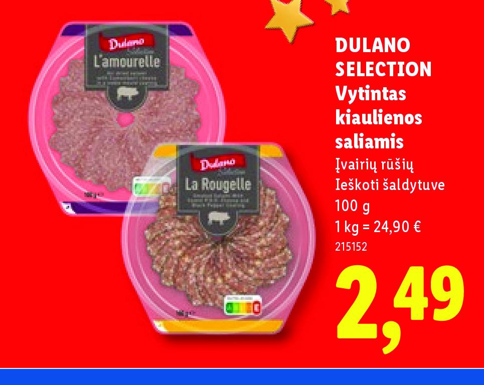 DULANO SELECTION Vytintas kiaulienos saliamis, 100 g