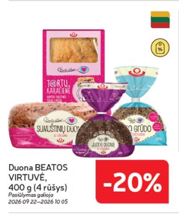Duona BEATOS VIRTUVĖ, 400 g