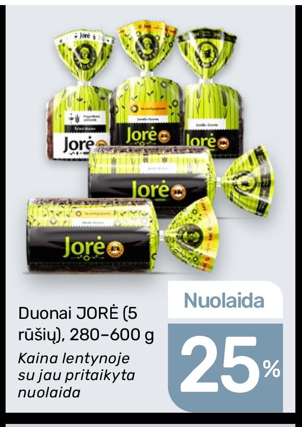 Duonai JORĖ (5 rūšių), 600 g