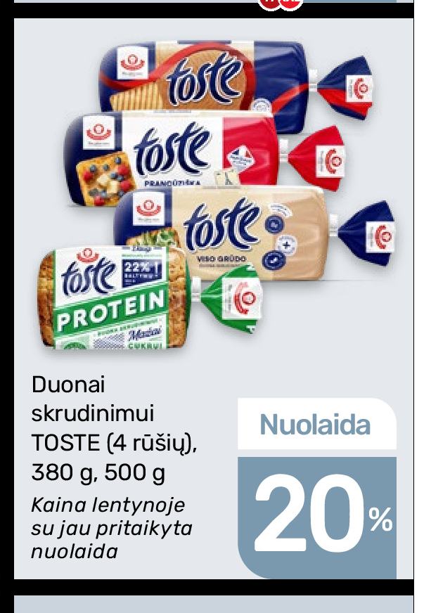 Duonai skrudinimui TOSTE, 380 g