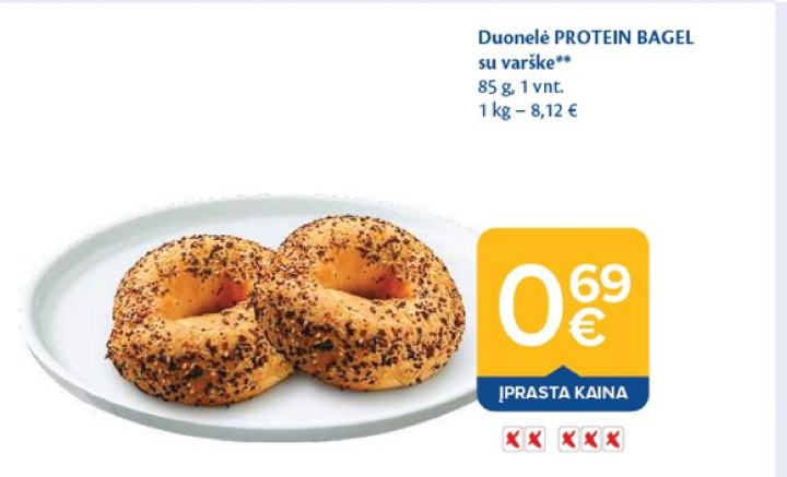 Duonelė PROTEIN BAGEL, 85 g
