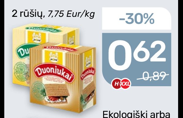 Duoniukai JAVINĖ, 80 g