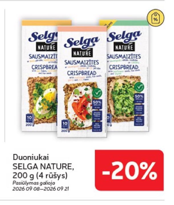 Duoniukai SELGA NATURE, 200 g