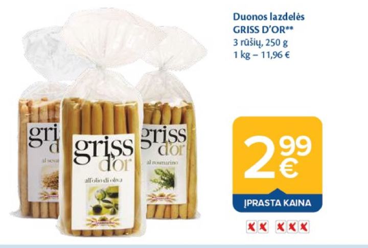 Duonos lazdelės GRISS D'OR, 250 g