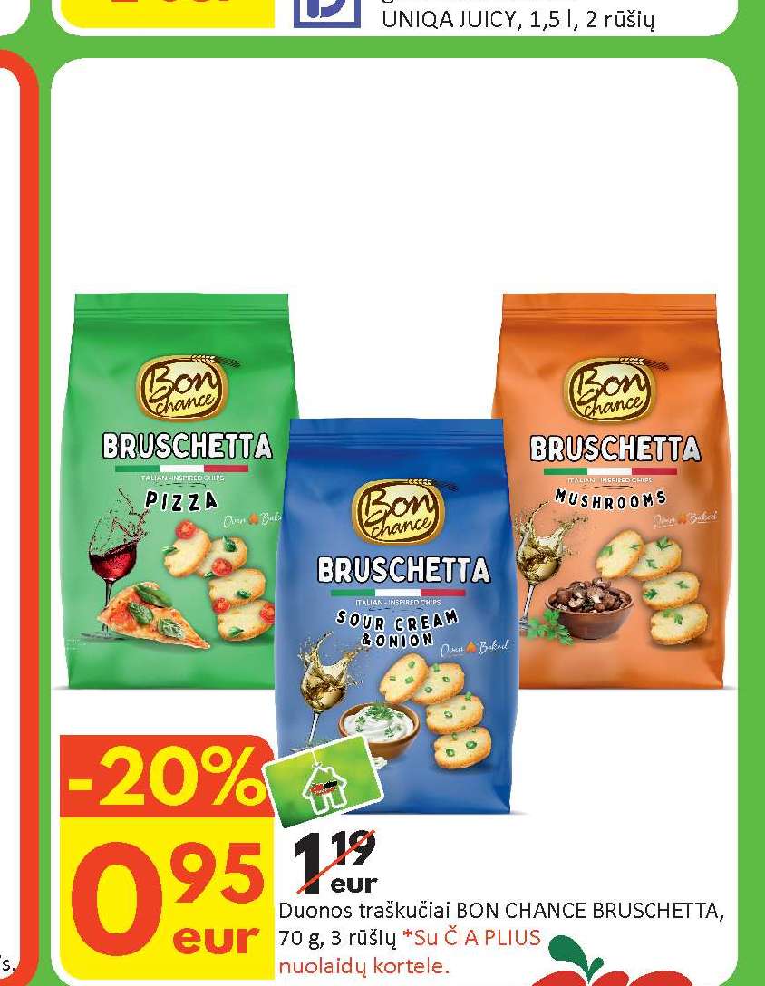 Duonos traškučiai BON CHANCE BRUSCHETTA, 70 g