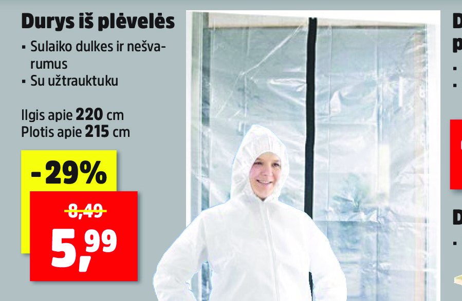 Durys iš plėvelės, 220 cm