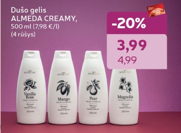 Dušo gelis ALMEDA CREAMY, 500 ml