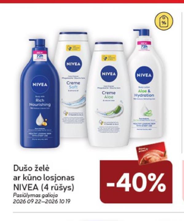 Dušo želė ar kūno losjonas NIVEA