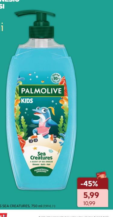 Dušo želė PALMOLIVE KIDS SEA CREATURES, 750 ml