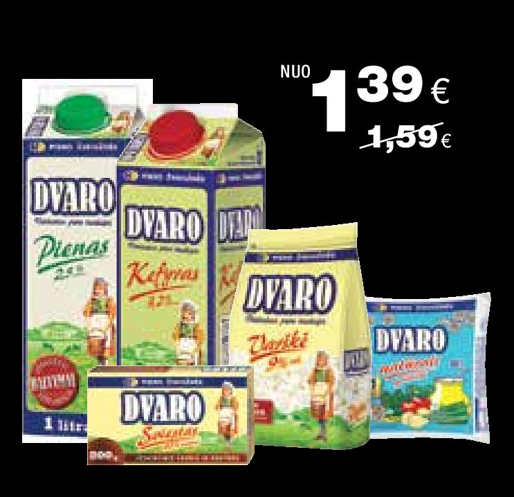 DVARO pieno produktai
