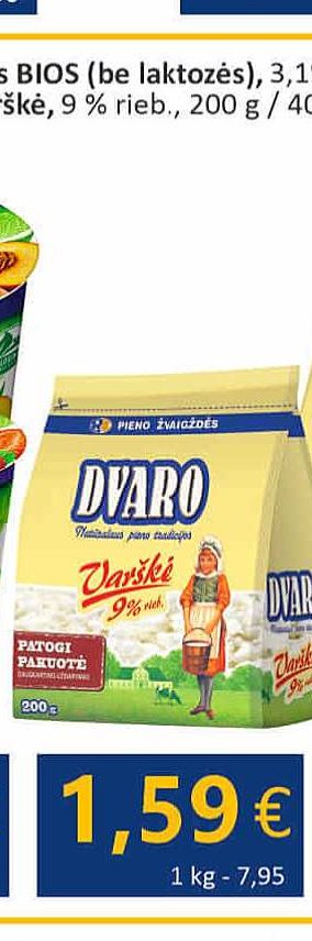 DVARO varškė, 200 g
