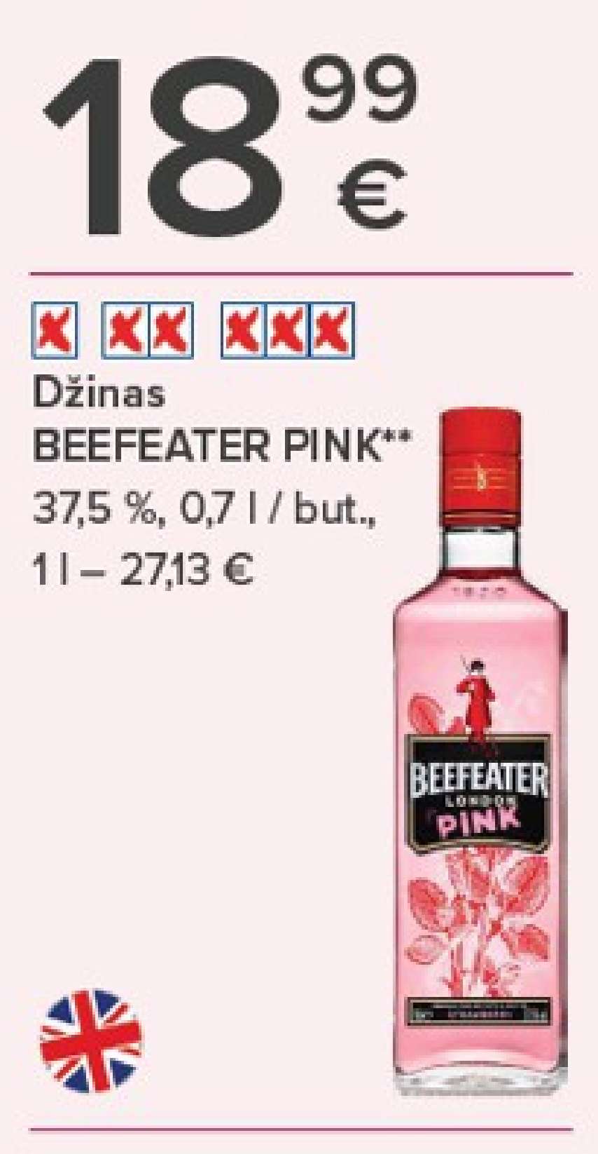Džinas BEEFEATER PINK, 0.7 l