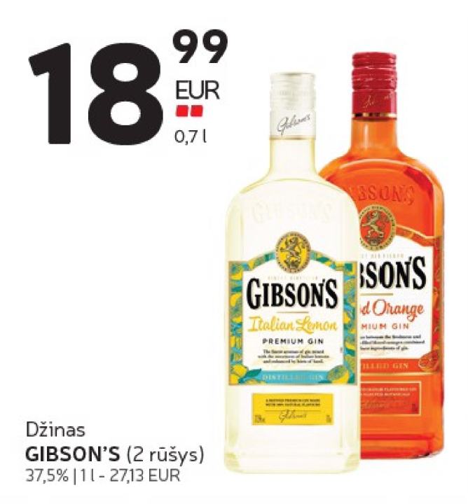 Džinas GIBSON'S, 1 l