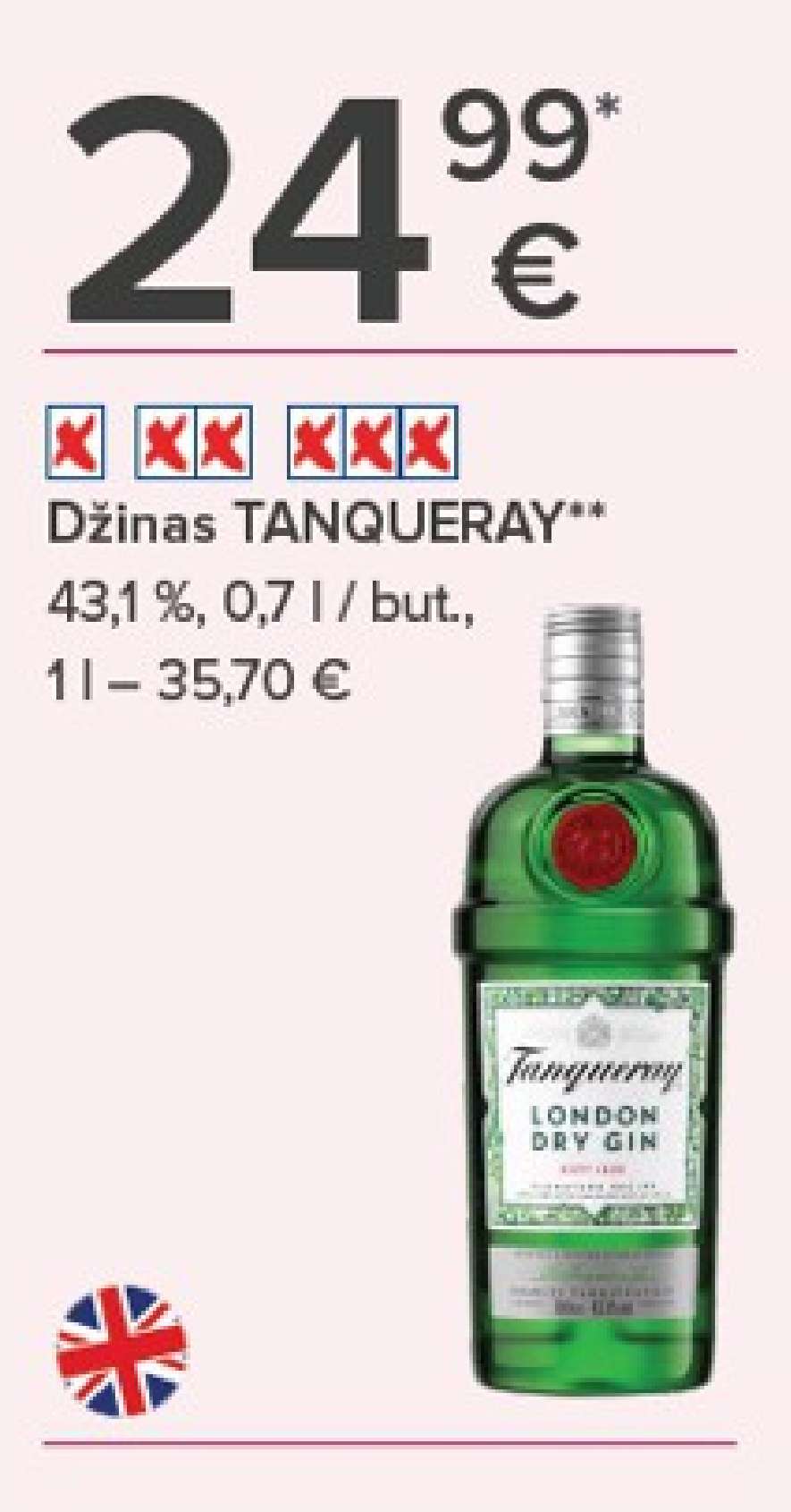 Džinas TANQUERAY, 0.7 l