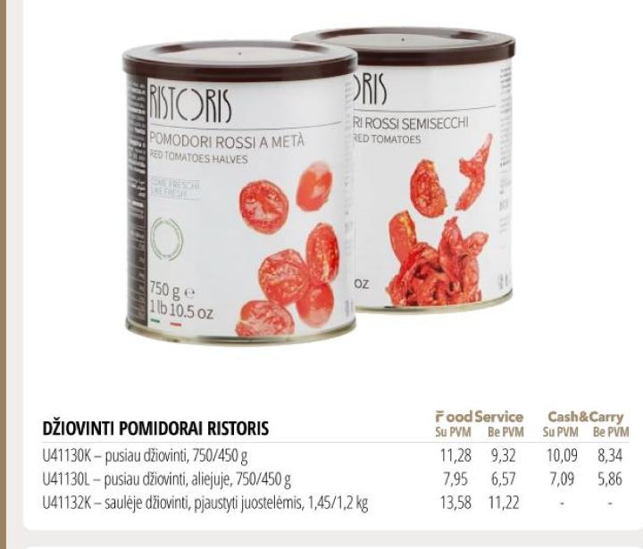 DŽIOVINTI POMIDORAI RISTORIS, 450 g