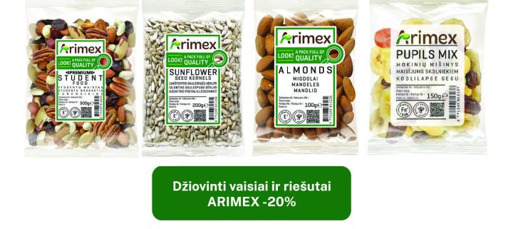 Džiovinti vaisiai ir riešutai ARIMEX
