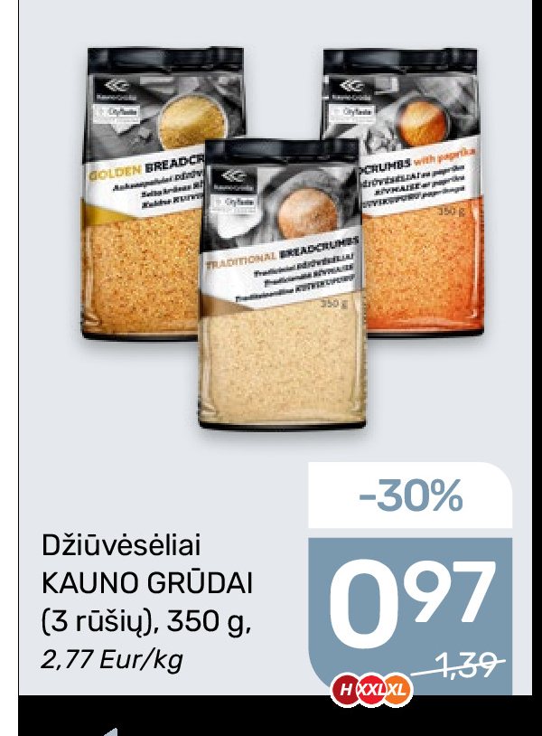 Džiūvėsėliai KAUNO GRŪDAI, 350 g