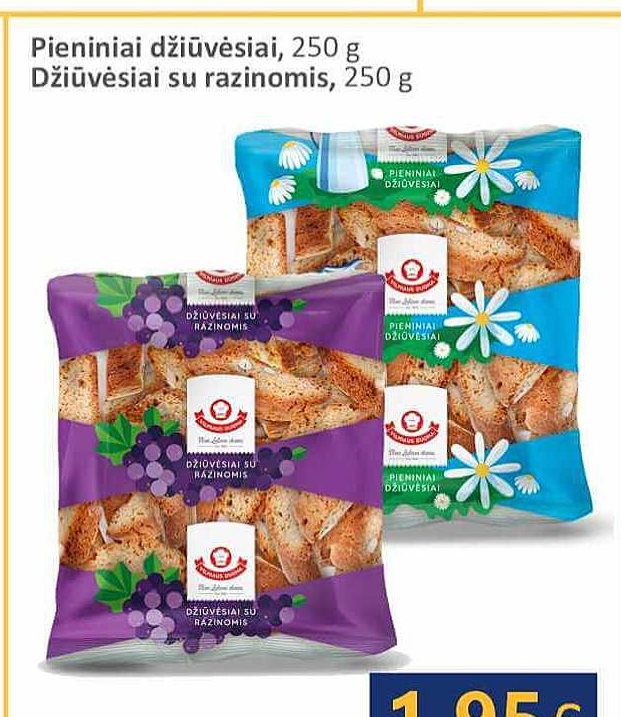 Džiūvėsiai su razinomis, 250 g