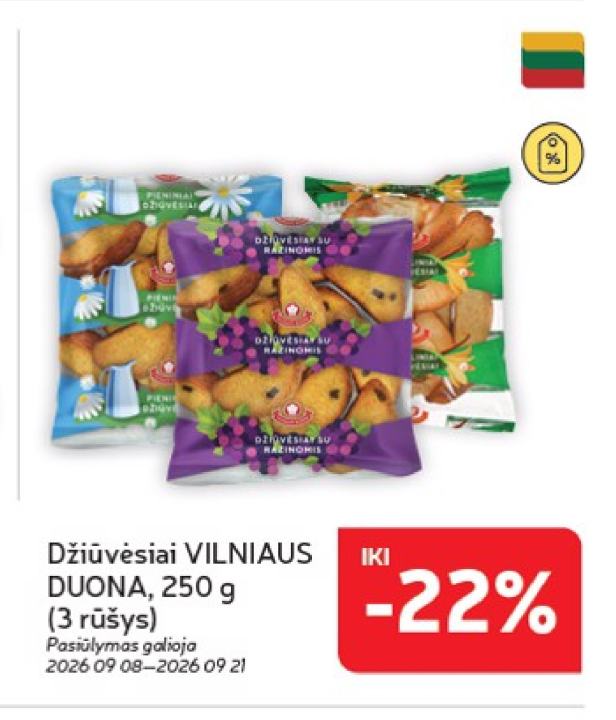 Džiūvėsiai VILNIAUS DUONA, 250 g
