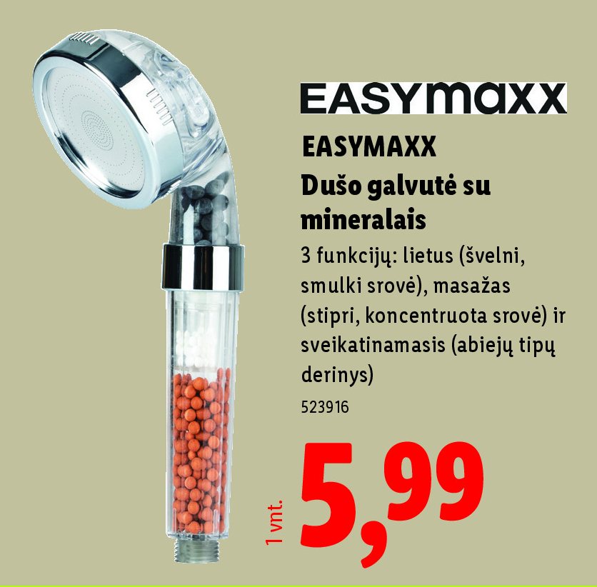 EASYMAXX Dušo galvutė su mineralais