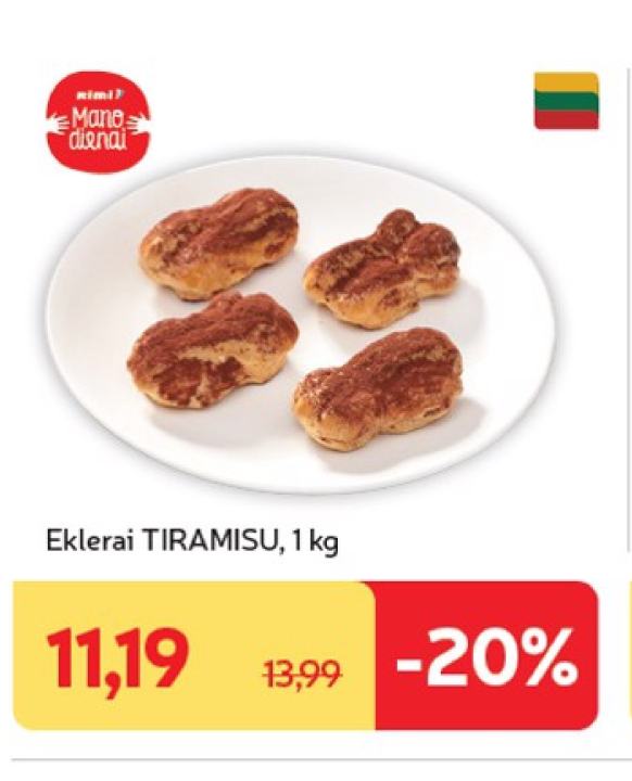 Eklerai TIRAMISU, 1 kg