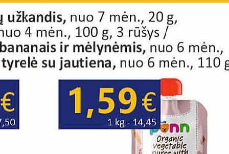 Ekologiška 4 grūdų košė su bananais ir mėlynėmis, 110 g