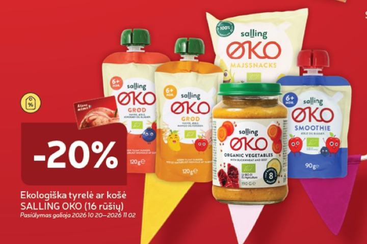 Ekologiška tyrelė ar košė SALLING EKO (16 rūšių)