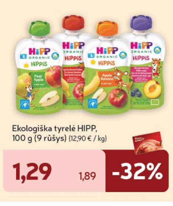 Ekologiška tyrelė HIPP, 100 g