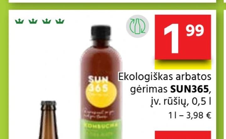 Ekologiškas arbatos gėrimas SUN365, 0.5 l