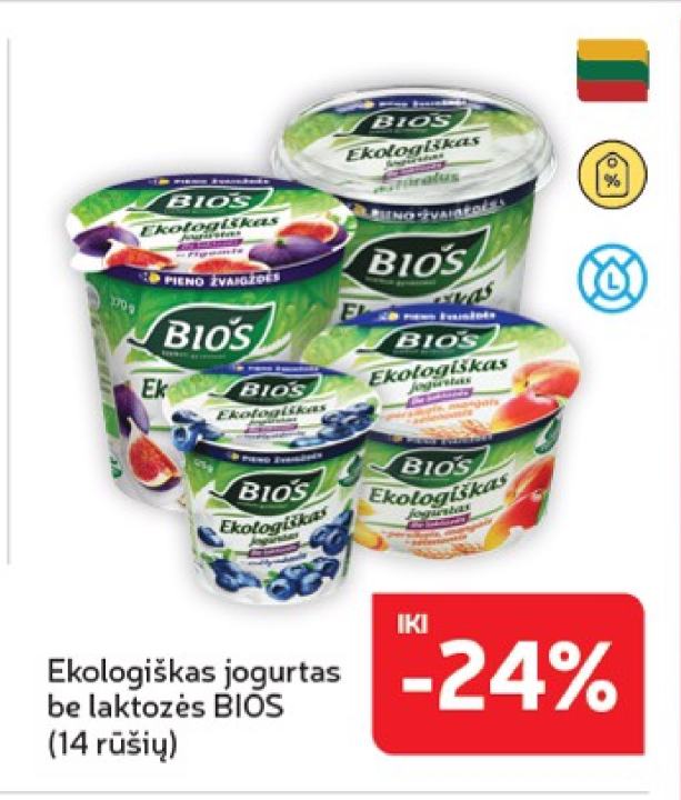 Ekologiškas jogurtas be laktozės BIOS