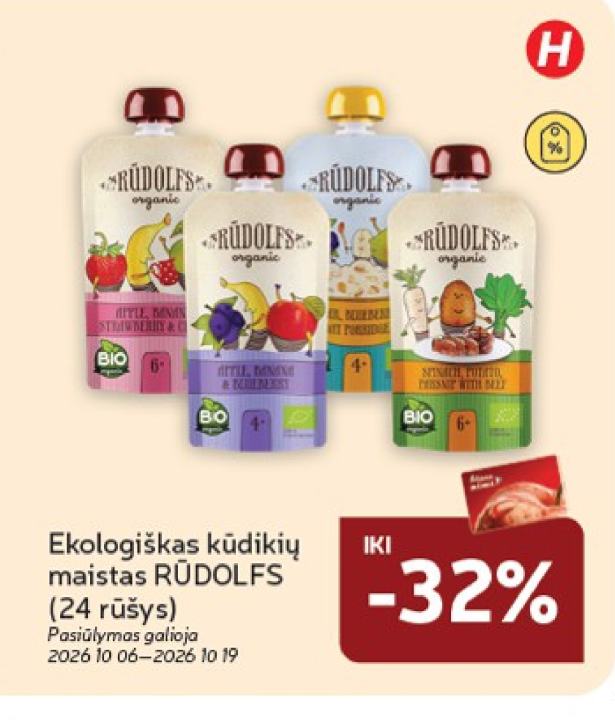 Ekologiškas kūdikių maistas RUDOLFS
