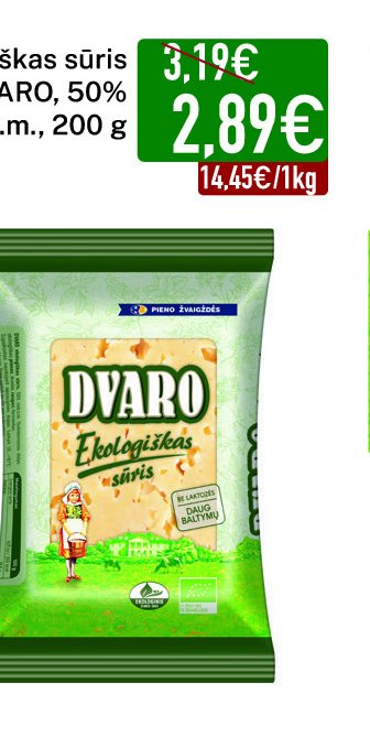 Ekologiškas sūris DVARO, 200 g