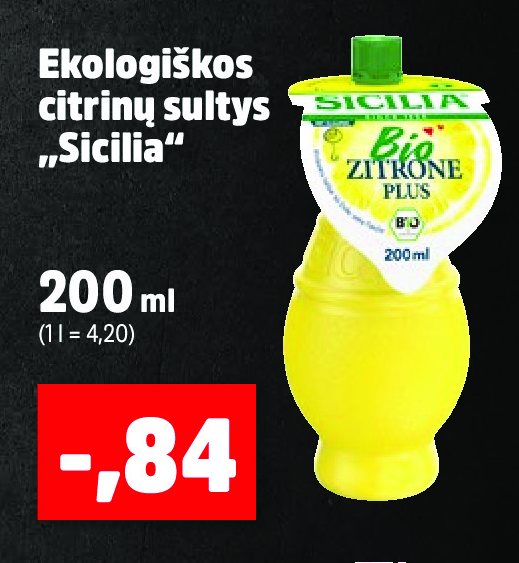 Ekologiškos citrinų sultys „Sicilia“, 200 ml