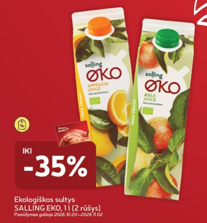 Ekologiškos sultys SALLING EKO, 1 l